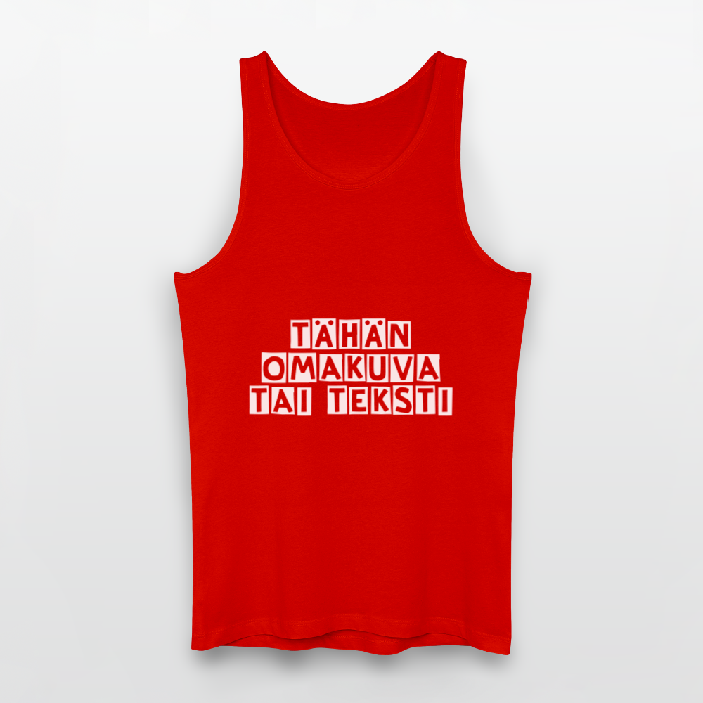 Miesten luomu-tanktoppi omalla kuvalla - punainen