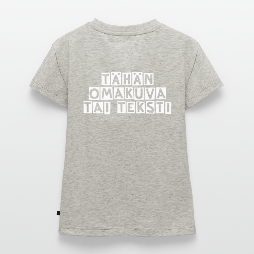 Naisten Baby Tee omalla kuvalla - meleerattu harmaa