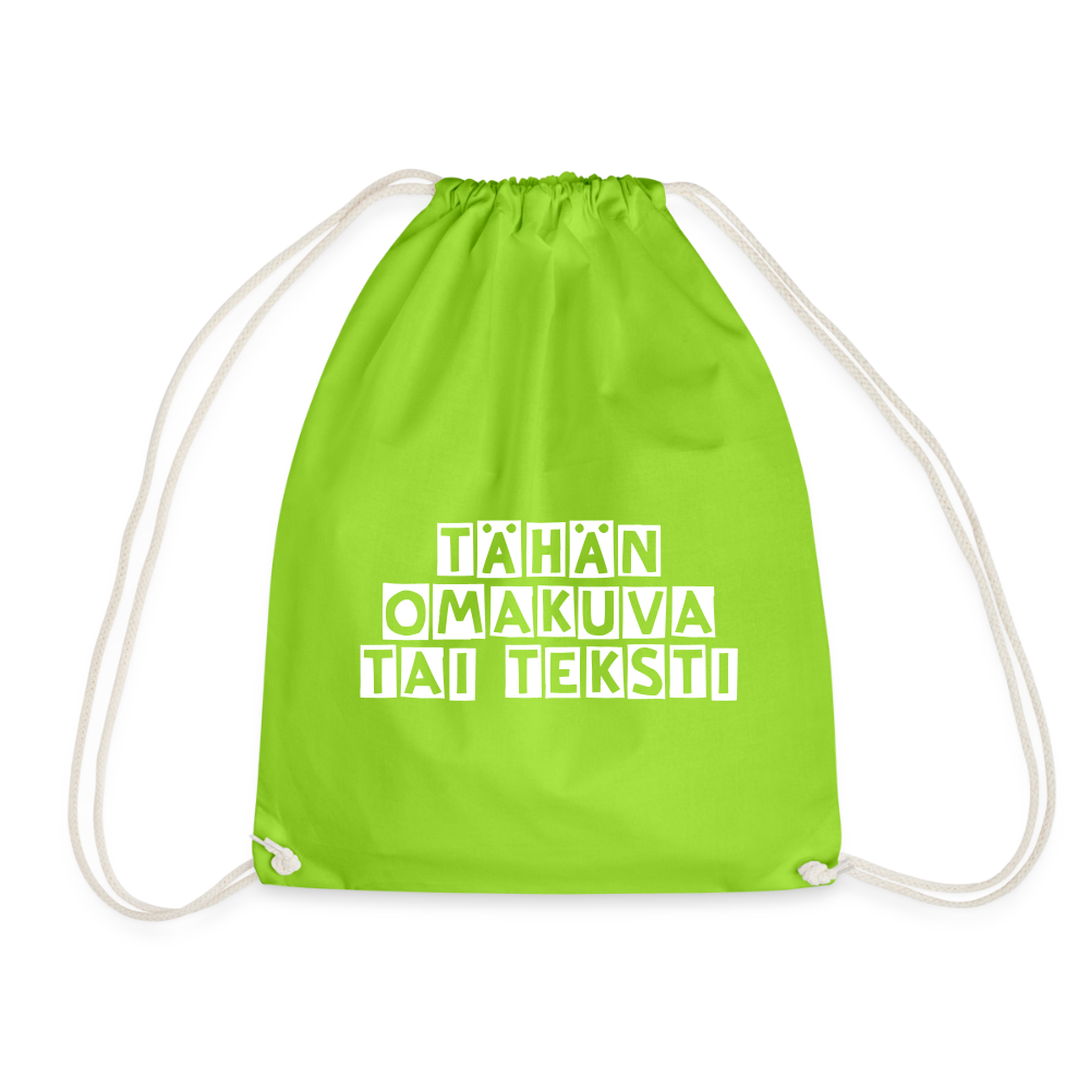 Jumppakassi omalla kuvalla - neonvihreä