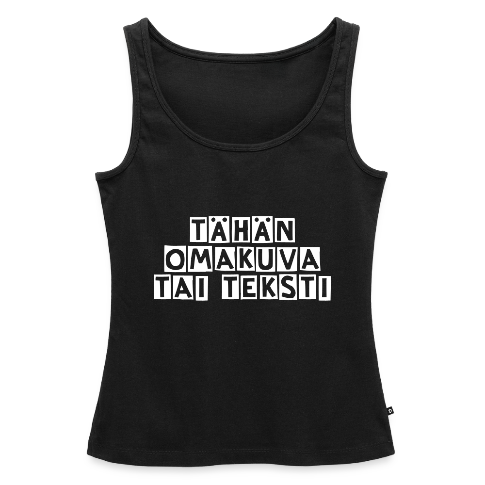 Naisten premium hihaton toppi omalla kuvalla - musta
