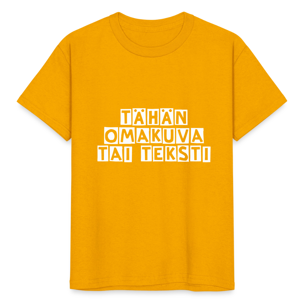 Nuorten Heavy Cotton t-paita omalla kuvalla - aurinko