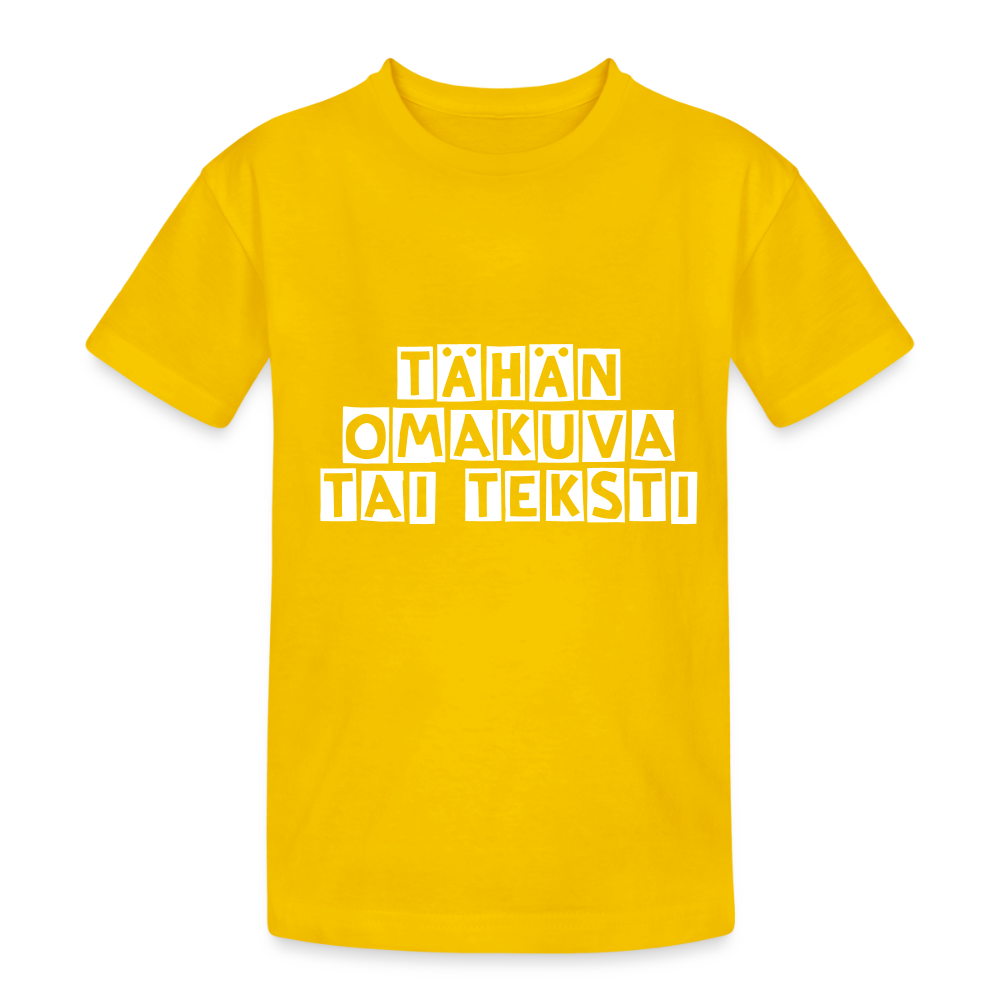 Nuorten Heavy Cotton t-paita omalla kuvalla - kananmunan keltainen