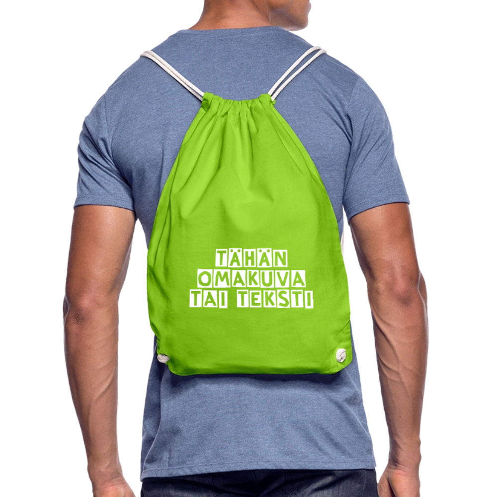 Jumppakassi omalla kuvalla - neonvihreä