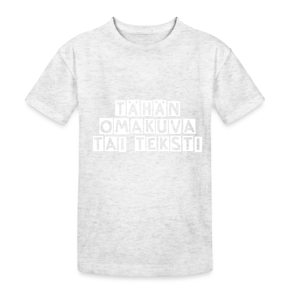 Nuorten Heavy Cotton t-paita omalla kuvalla - valkoinen meleerattu