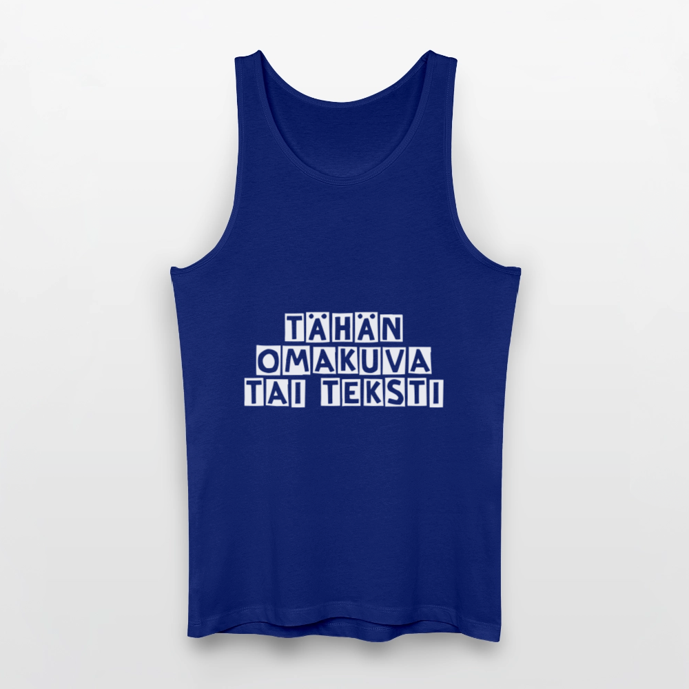 Miesten luomu-tanktoppi omalla kuvalla - kuninkaansininen