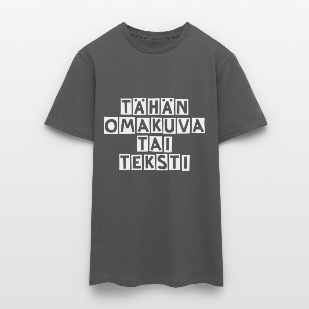 Miesten t-paita omalla kuvalla - hiilenharmaa