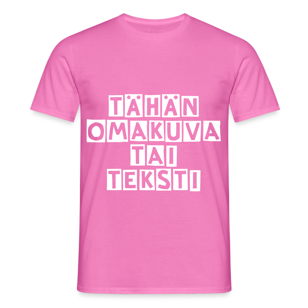 Miesten t-paita omalla kuvalla - vaaleanpunainen