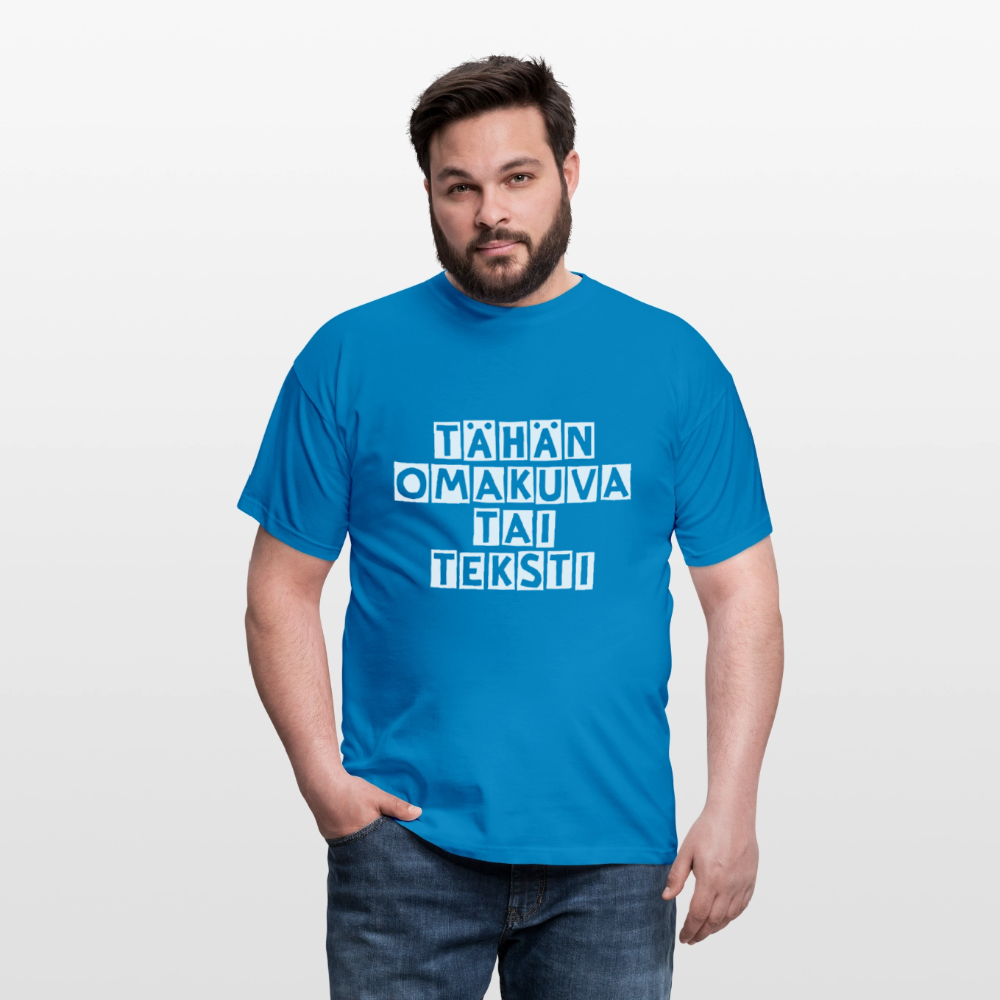 Miesten t-paita omalla kuvalla - kuninkaallinen