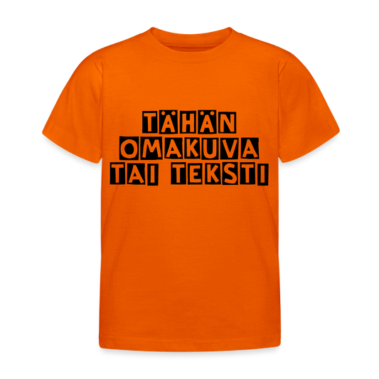 Lasten t-paita omalla kuvalla - oranssi