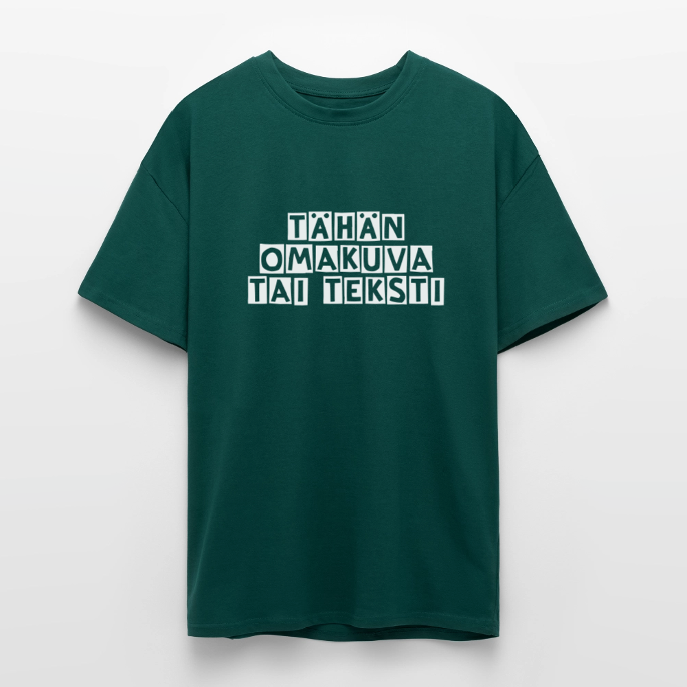 Paksu Oversized T-paita omalla kuvalla - hunter green