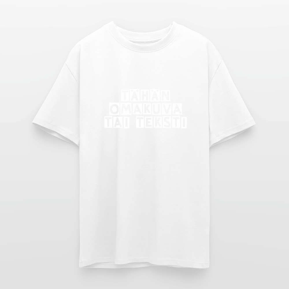 Paksu Oversized T-paita omalla kuvalla - valkoinen