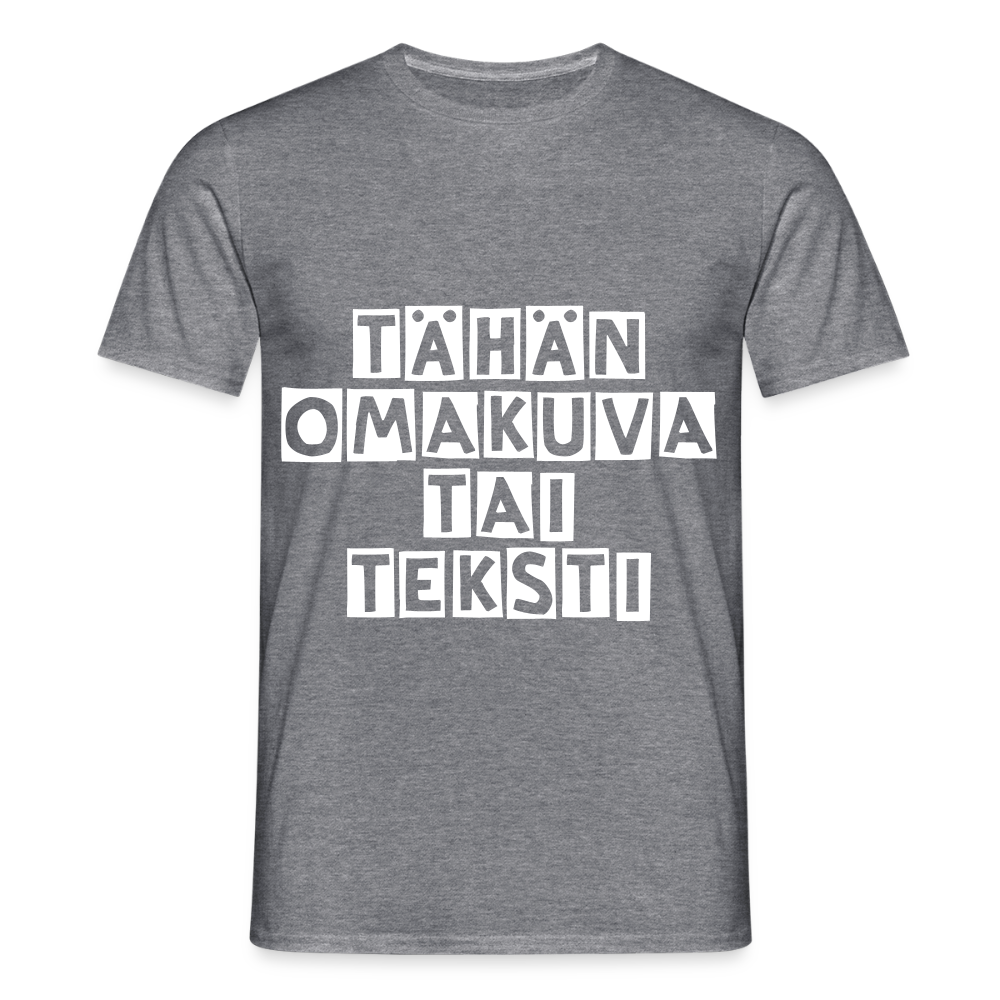 Miesten t-paita omalla kuvalla - grafiitti-meleerattu