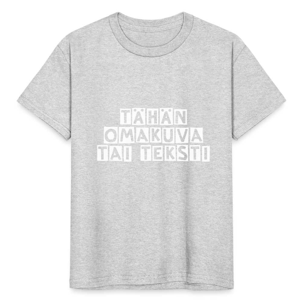 Nuorten Heavy Cotton t-paita omalla kuvalla - harmaasävyinen