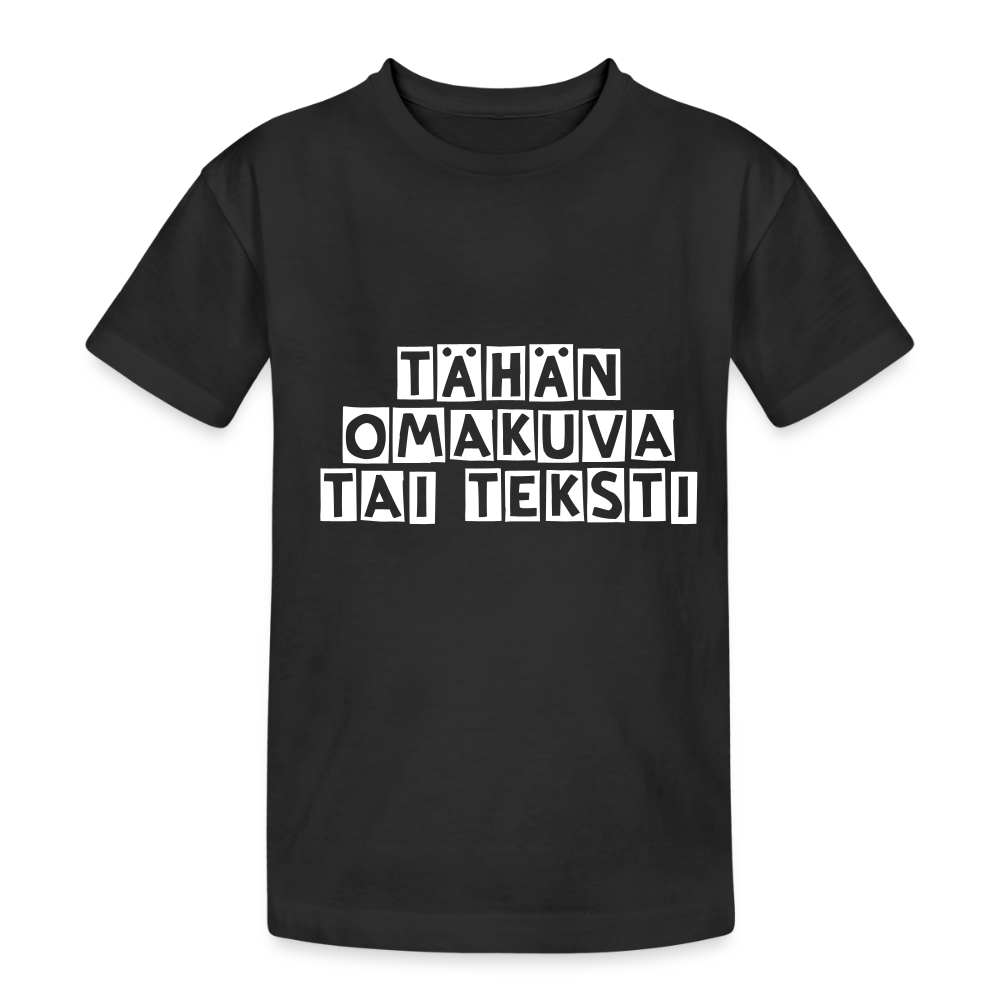 Nuorten Heavy Cotton t-paita omalla kuvalla - musta
