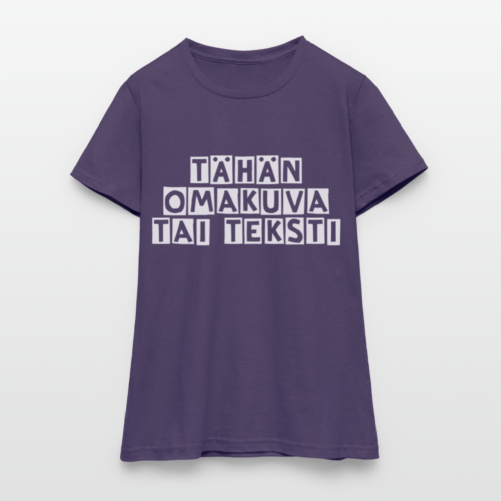 Gildan Naisten t-paita omalla kuvalla - tummanvioletti