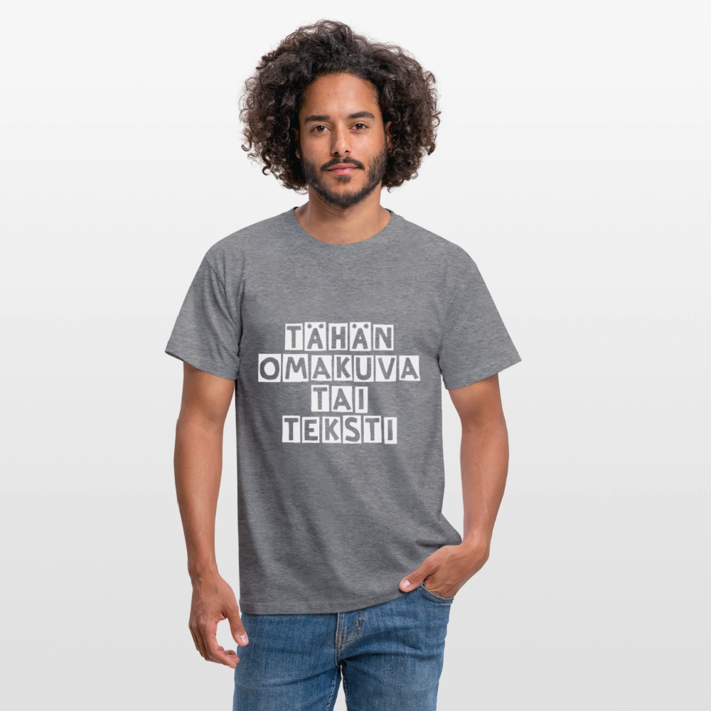Miesten t-paita omalla kuvalla - grafiitti-meleerattu