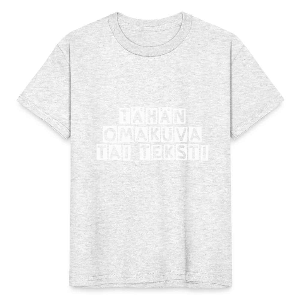 Nuorten Heavy Cotton t-paita omalla kuvalla - valkoinen meleerattu