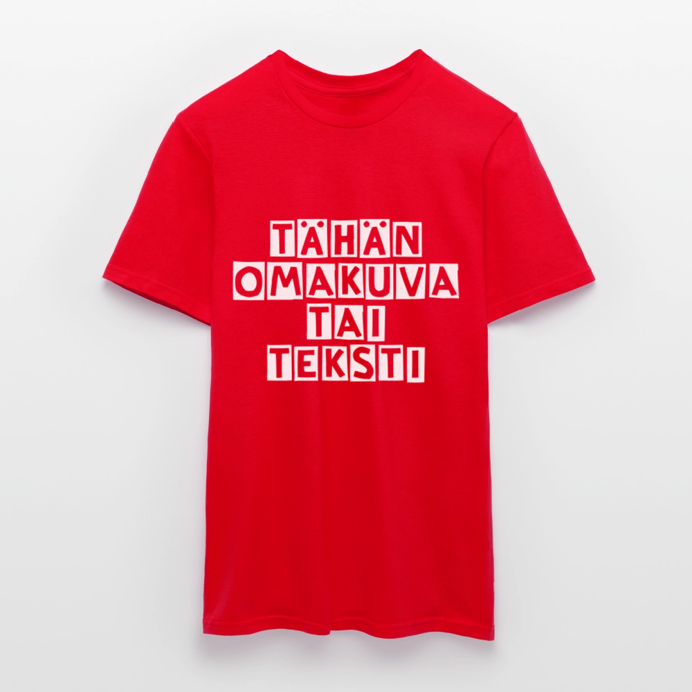 Miesten t-paita omalla kuvalla - punainen