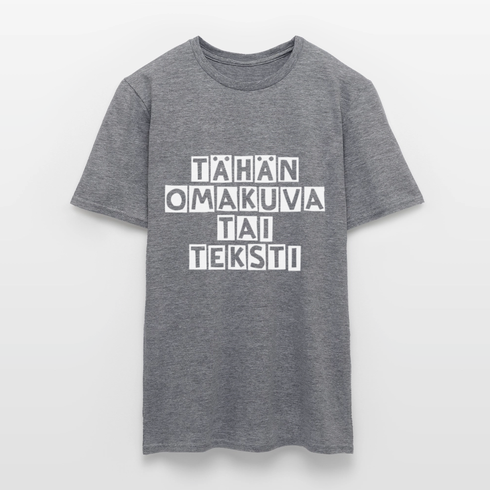 Miesten t-paita omalla kuvalla - grafiitti-meleerattu