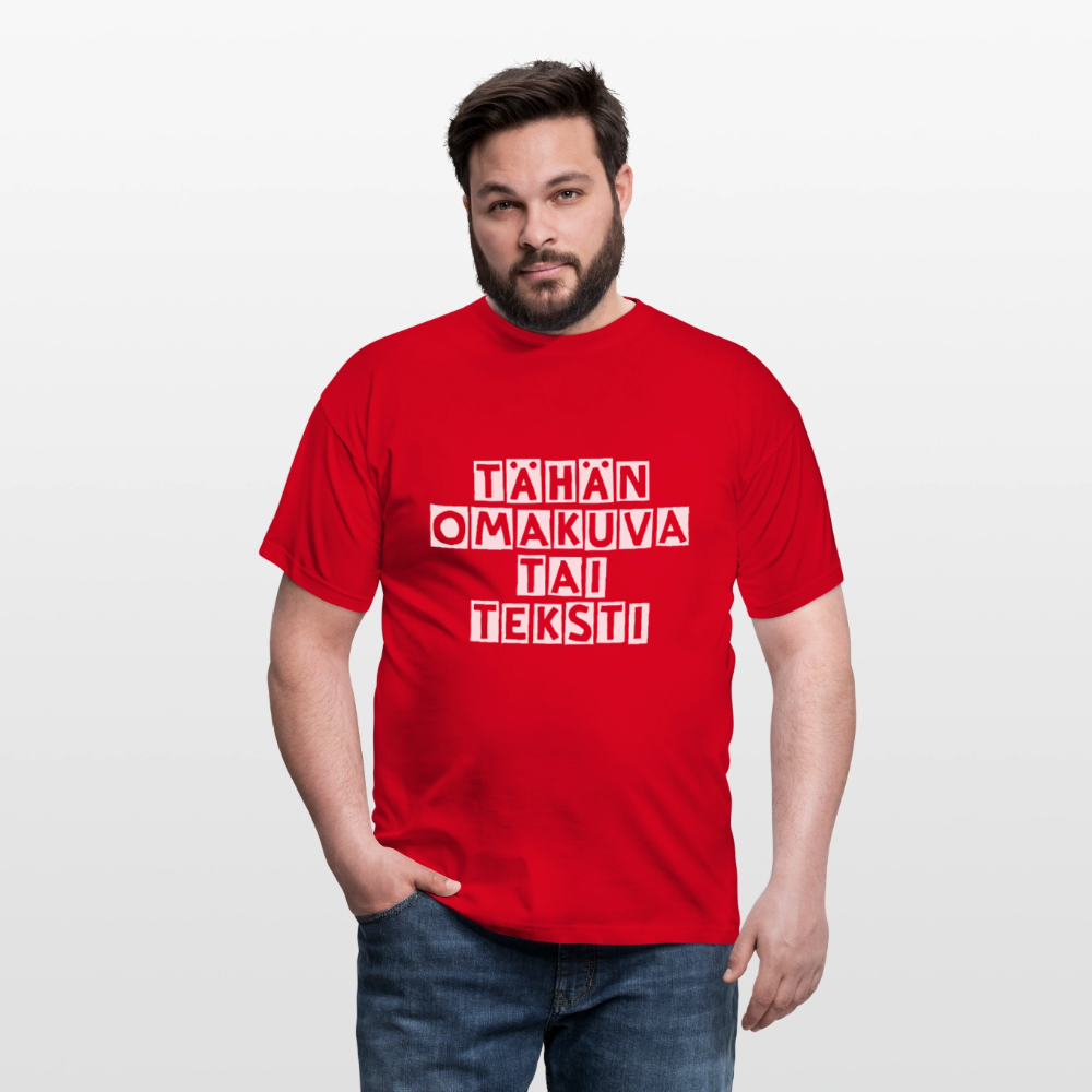 Miesten t-paita omalla kuvalla - punainen