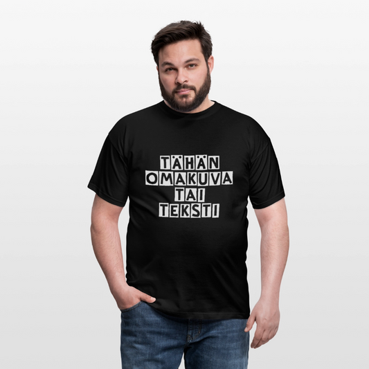 Miesten t-paita omalla kuvalla - musta