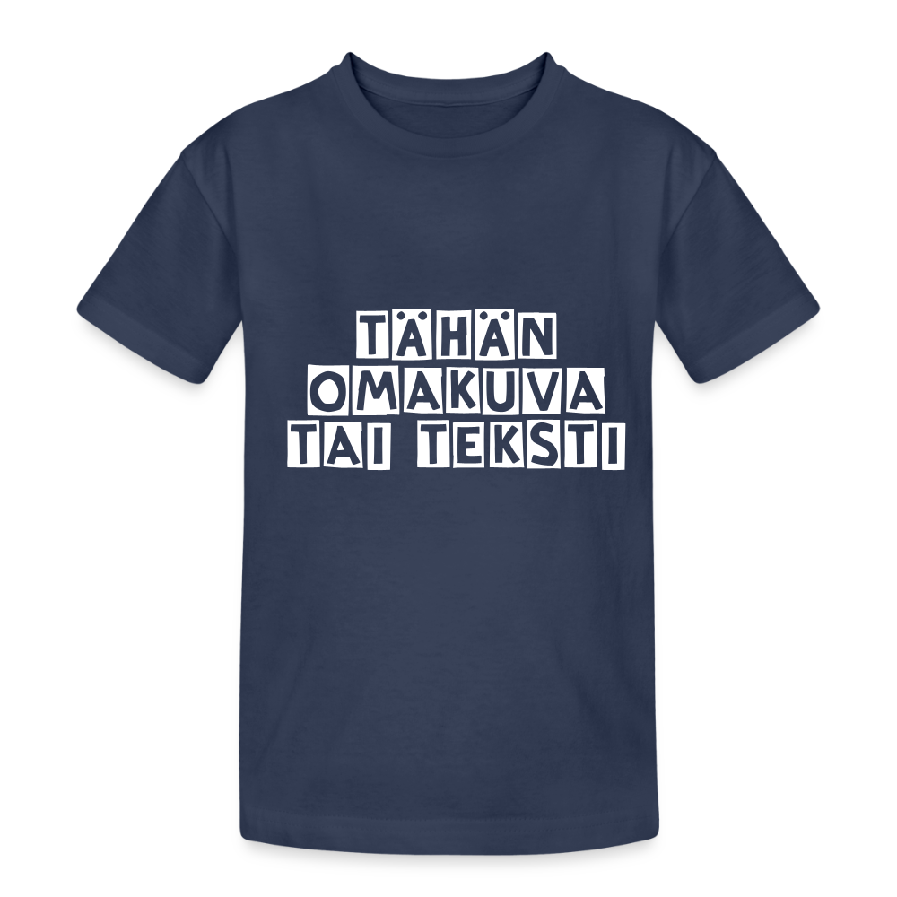 Nuorten Heavy Cotton t-paita omalla kuvalla - navy