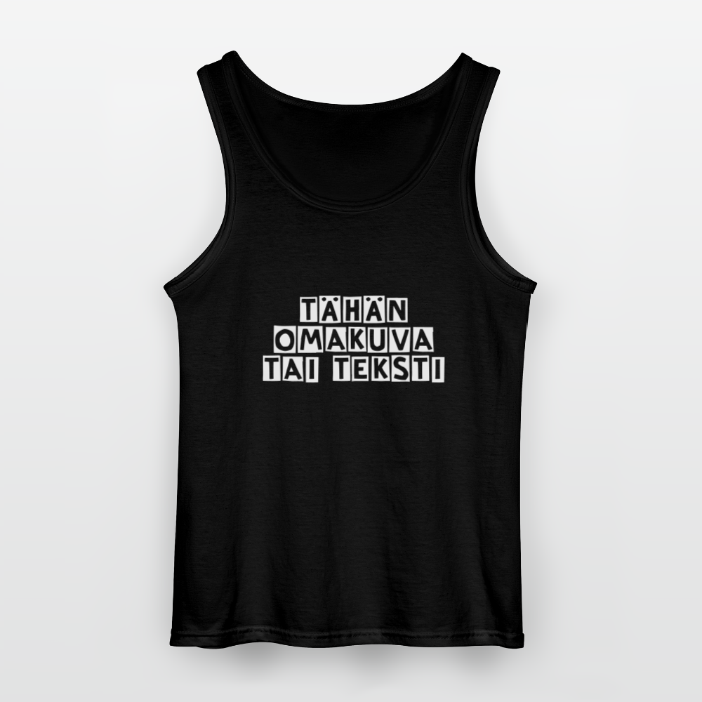 Gildan miesten tanktoppi omalla kuvalla - musta