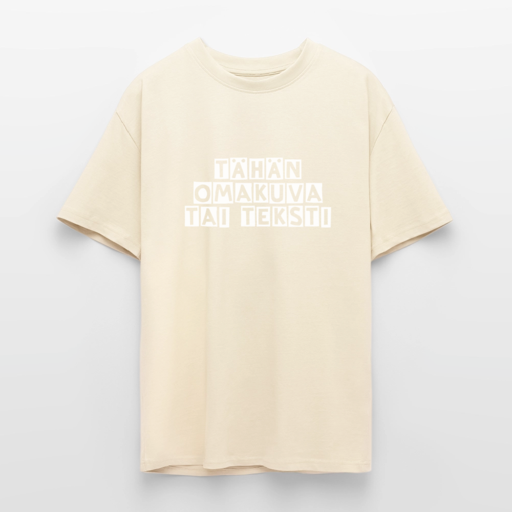 Paksu Oversized T-paita omalla kuvalla - kerma