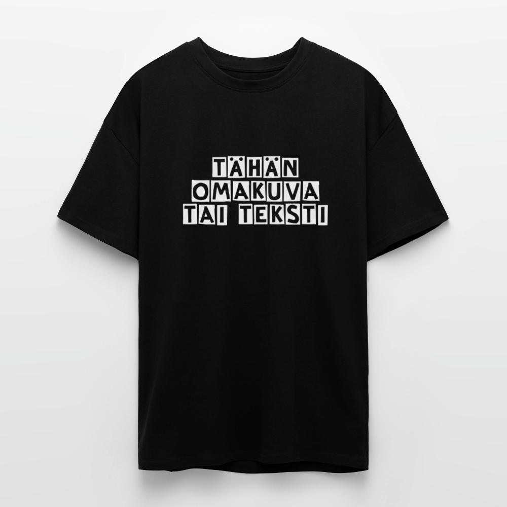 Paksu Oversized T-paita omalla kuvalla - musta