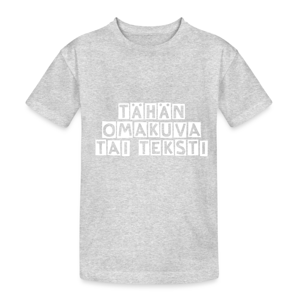 Nuorten Heavy Cotton t-paita omalla kuvalla - harmaasävyinen